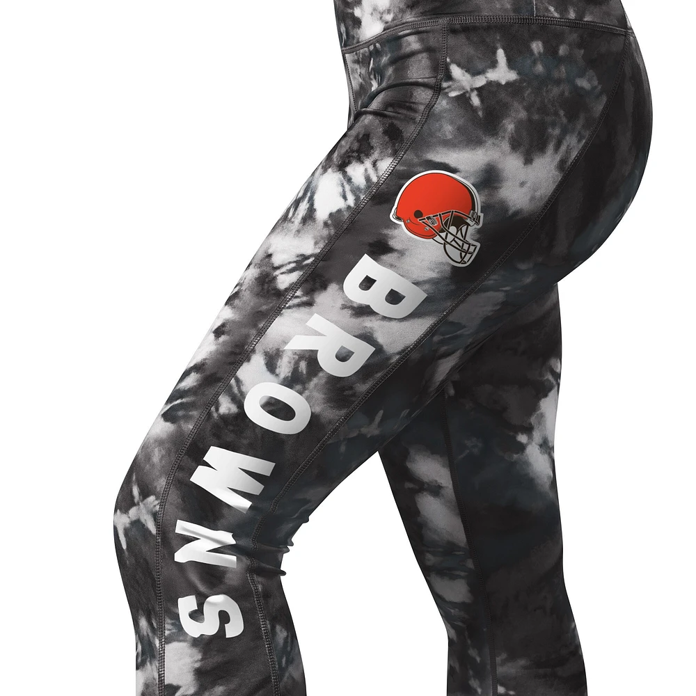 Legging MSX by Michael Strahan pour femme noir Cleveland Browns Aubrey tie-dye