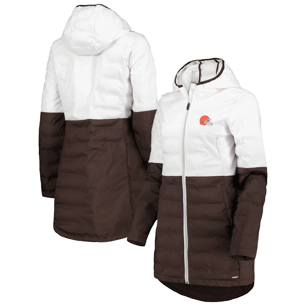 Lids Cleveland Browns MSX by Michael Strahan Women's Willow Quilted Hoodie  Full-Zip Jacket - White/Brown