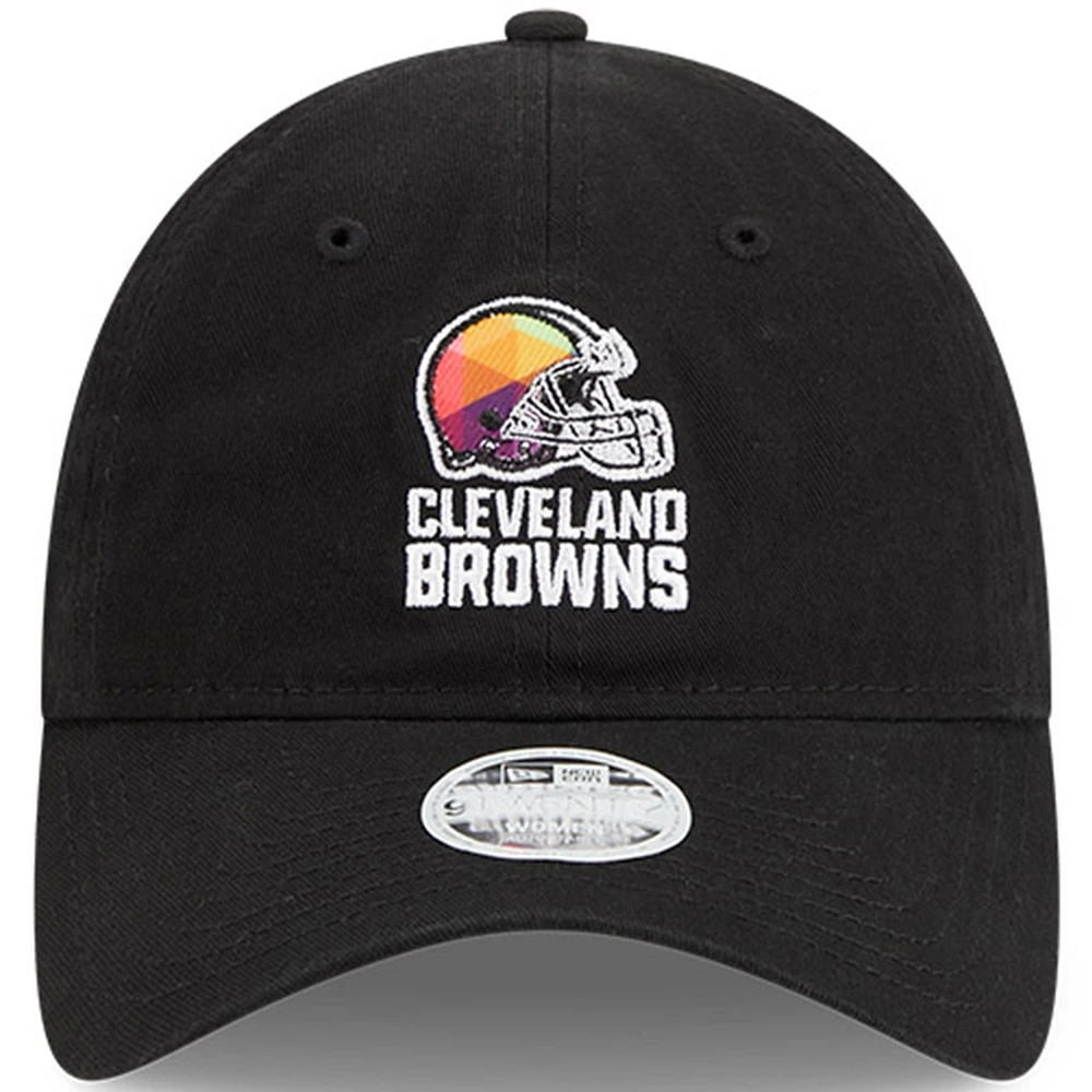 Women's New Era  Black Cleveland Browns 2023 NFL Crucial Catch 9TWENTY Adjustable Hat