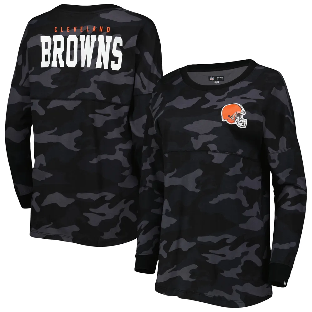 Lids Cleveland Browns New Era Women's Camo Long Sleeve T-Shirt - Black