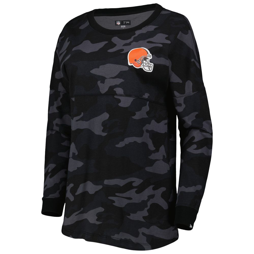 Women's New Era Black Cleveland Browns Camo Long Sleeve T-Shirt