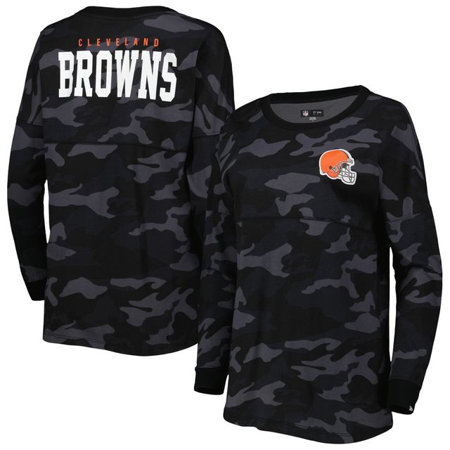 T-shirt à manches longues camouflage Cleveland Browns New Era pour femme