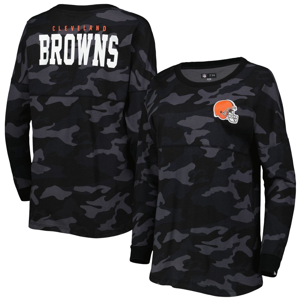 Women's New Era Black Cleveland Browns Camo Long Sleeve T-Shirt