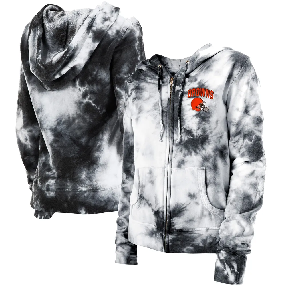 Lids Cleveland Browns New Era Women's Tie-Dye Fleece Full-Zip Hoodie -  Black