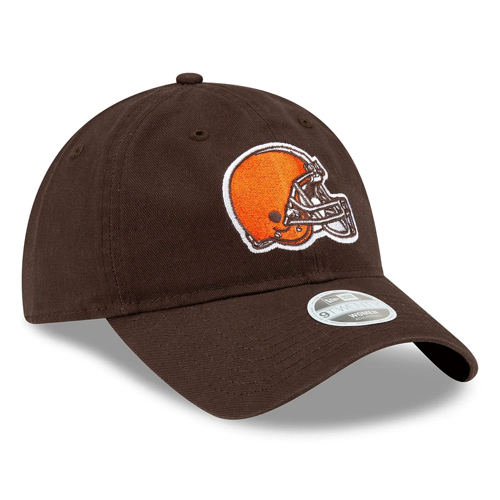 Casquette réglable New Era marron Cleveland Browns Core Classic 9TWENTY pour femme