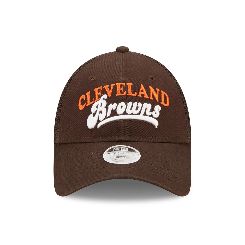 Casquette Snapback 9FORTY Team Trucker Cleveland Browns New Era pour femme, marron