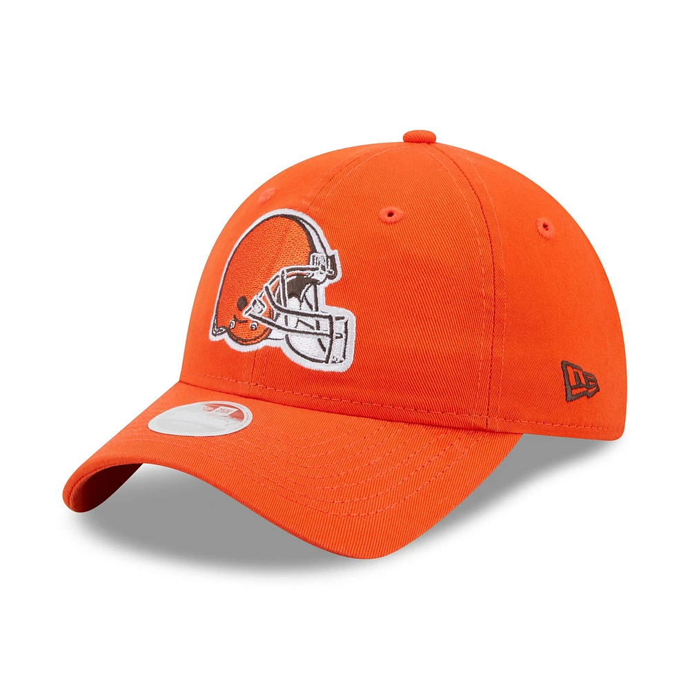 Casquette ajustable orange Cleveland Browns Core Classic 2.0 9TWENTY New Era pour femme