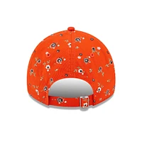 9TWENTY pour femme avec logo floral orange des Cleveland Browns New Era - Casquette ajustable