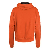 Women's New Era Orange Cleveland Browns Throwback Boxy Pullover Hoodie