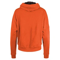 Women's New Era Orange Cleveland Browns Throwback Boxy Pullover Hoodie