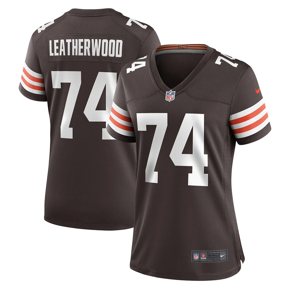 Maillot Nike Alex Leatherwood marron pour femme des Cleveland Browns Team Game