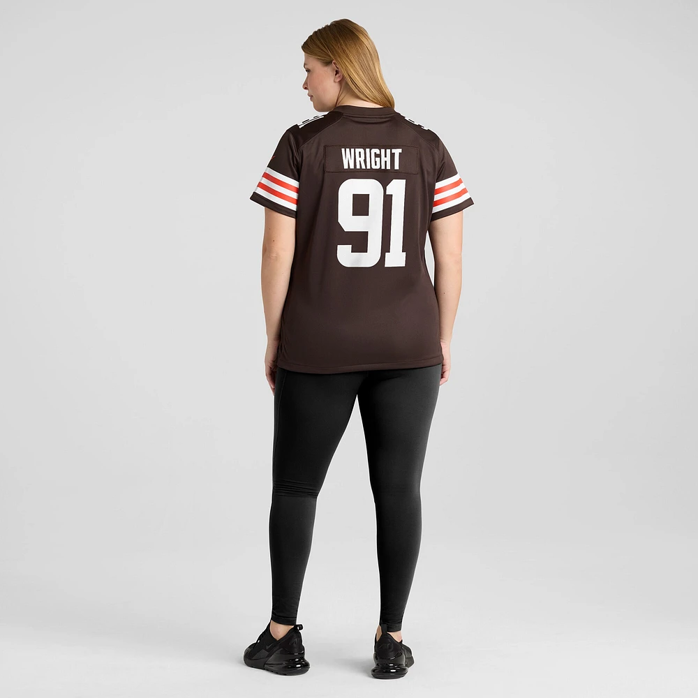 Women's Nike Alex Wright  Brown Cleveland Browns Team Game Jersey