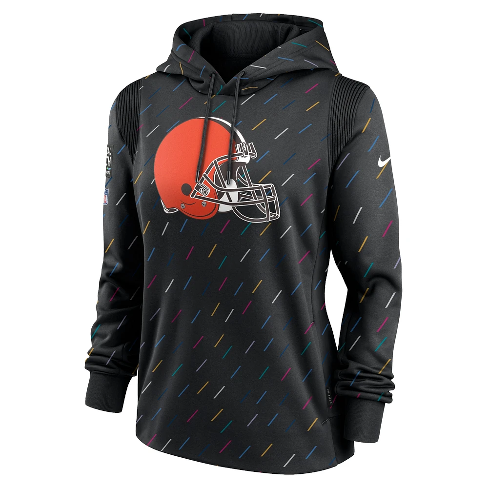 Women's Nike Anthracite Cleveland Browns 2021 NFL Crucial Catch - Therma Pullover Hoodie