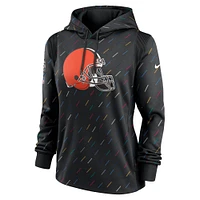 Women's Nike Anthracite Cleveland Browns 2021 NFL Crucial Catch - Therma Pullover Hoodie