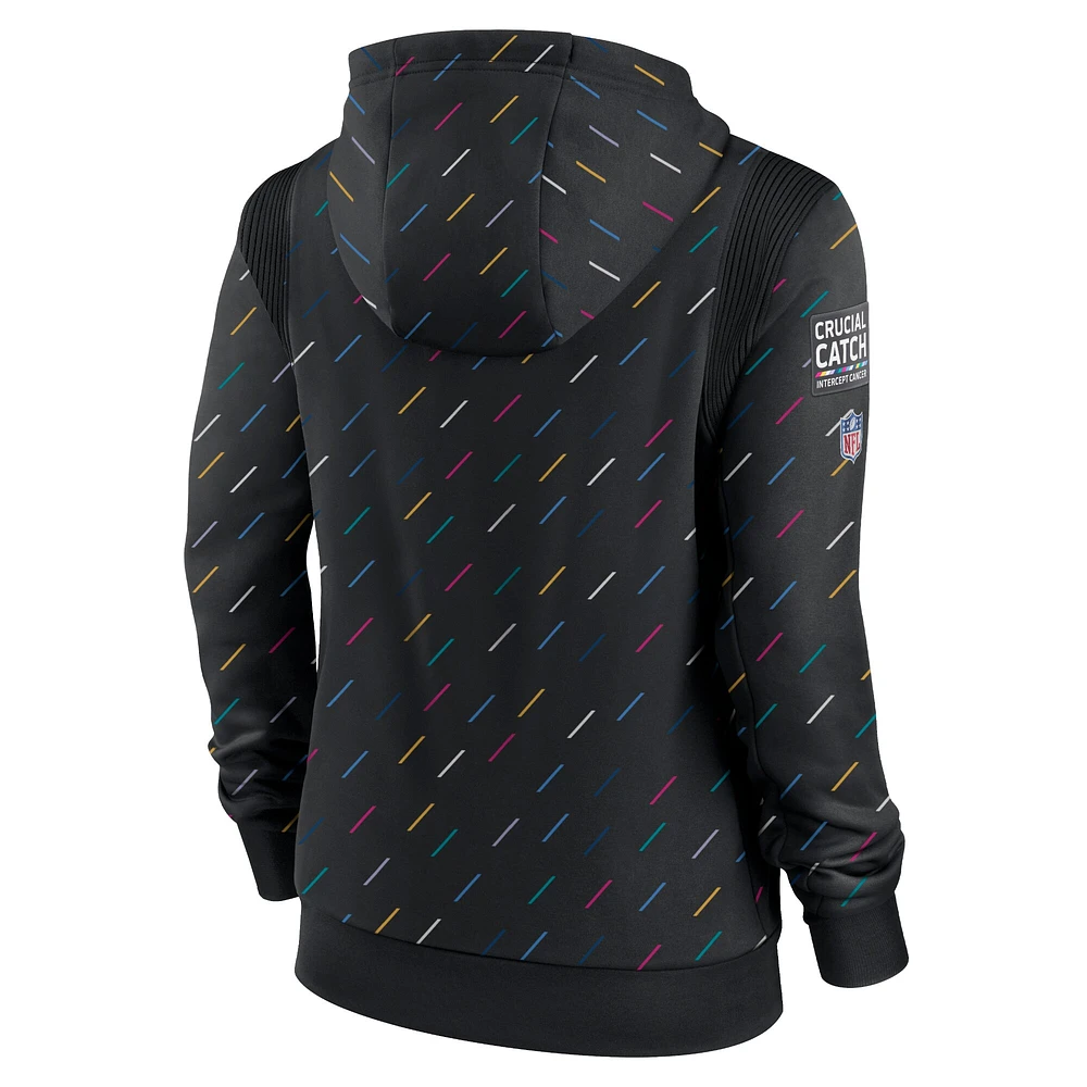 Women's Nike Anthracite Cleveland Browns 2021 NFL Crucial Catch - Therma Pullover Hoodie