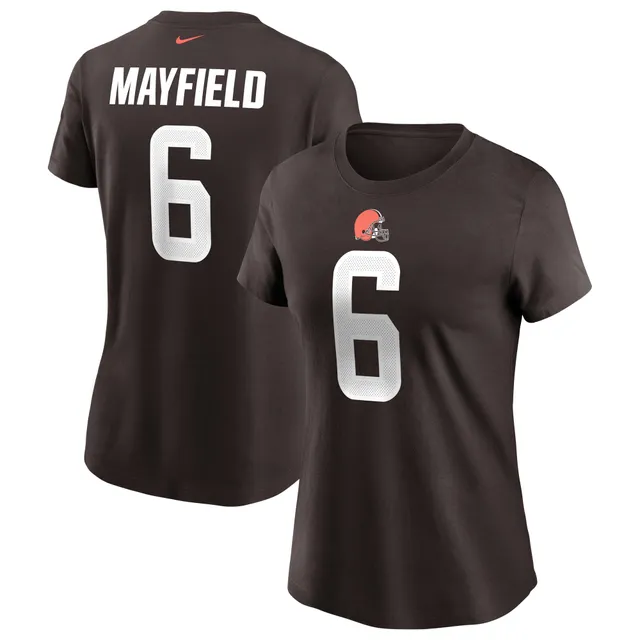 Youth Nike Baker Mayfield Olive Cleveland Browns 2021 Salute to Service Game Jersey