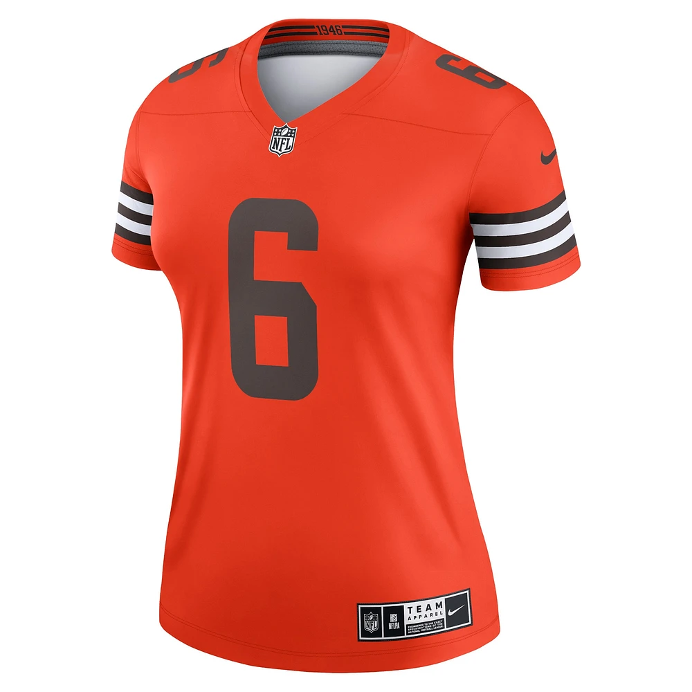 Women's Nike Baker Mayfield Orange Cleveland Browns Inverted Legend Player Performance Top