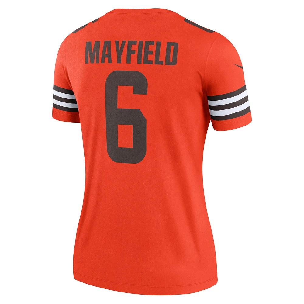 Women's Nike Baker Mayfield Orange Cleveland Browns Inverted Legend Player Performance Top