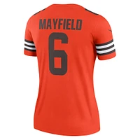 Women's Nike Baker Mayfield Orange Cleveland Browns Inverted Legend Player Performance Top