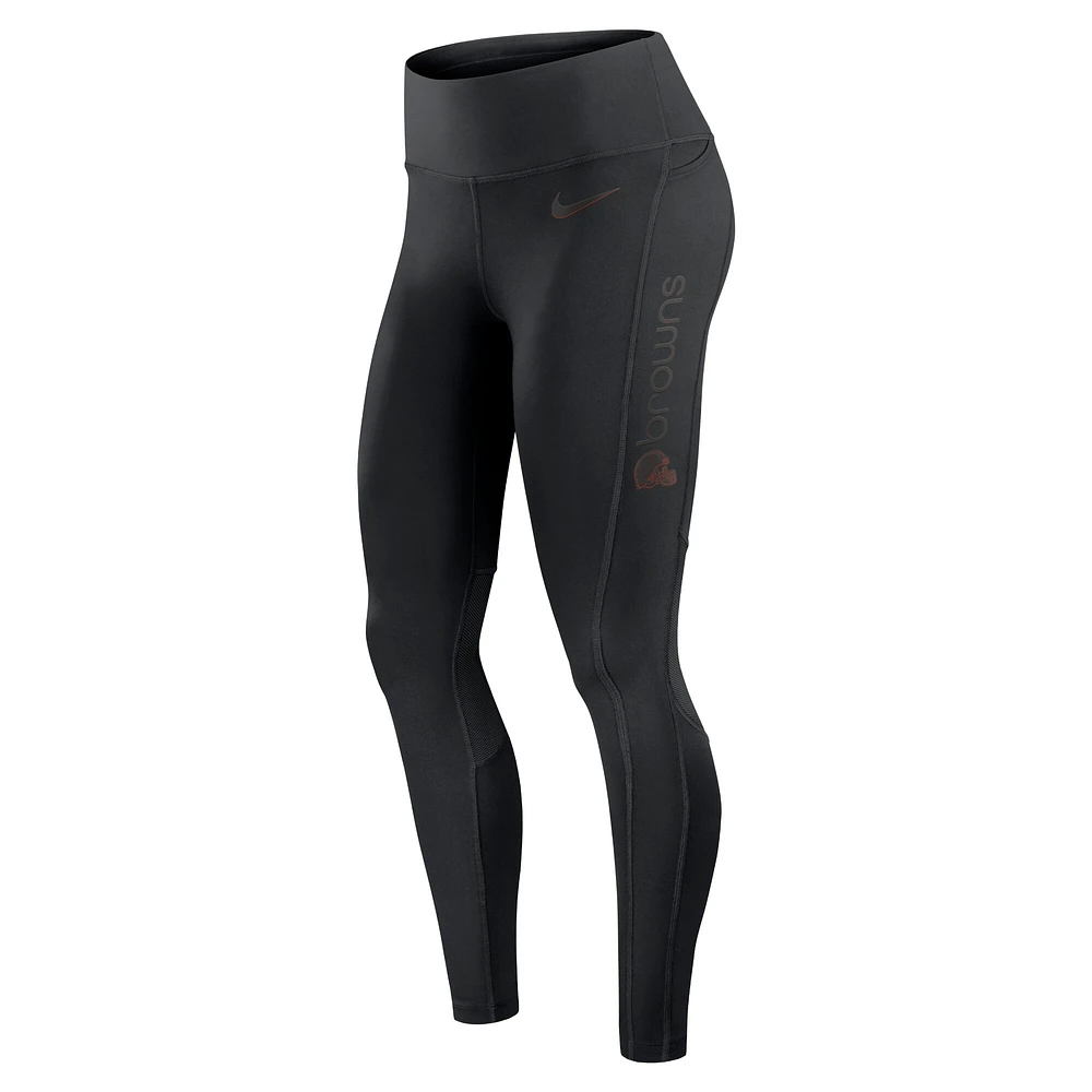Women's Nike Black Cleveland Browns Edge Wordmark Performance Leggings