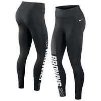 Women's Nike Black Cleveland Browns Yard Line Crossover Leggings