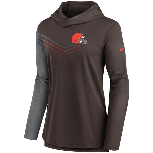 Women's Nike Heathered Charcoal Cleveland Browns Performance Pullover Hoodie