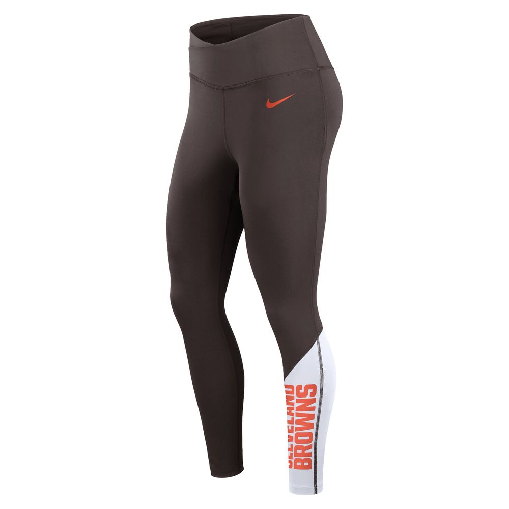 Women's Nike Brown/White Cleveland Browns 7/8 Performance Leggings