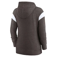 Sweat à capuche léger entièrement zippé Nike Cleveland Browns Monaco pour femme, marron/blanc