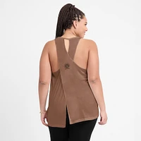 Women's Nike Brown Cleveland Browns Glory Crisscross Performance Tank Top