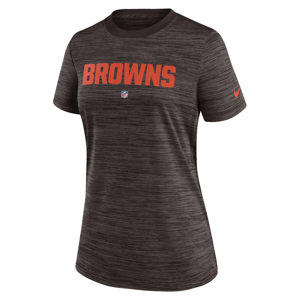 Women's Nike  Brown Cleveland Browns Sideline Performance T-Shirt