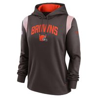 Women's Nike Brown Cleveland Browns Sideline Stack Performance Pullover Hoodie