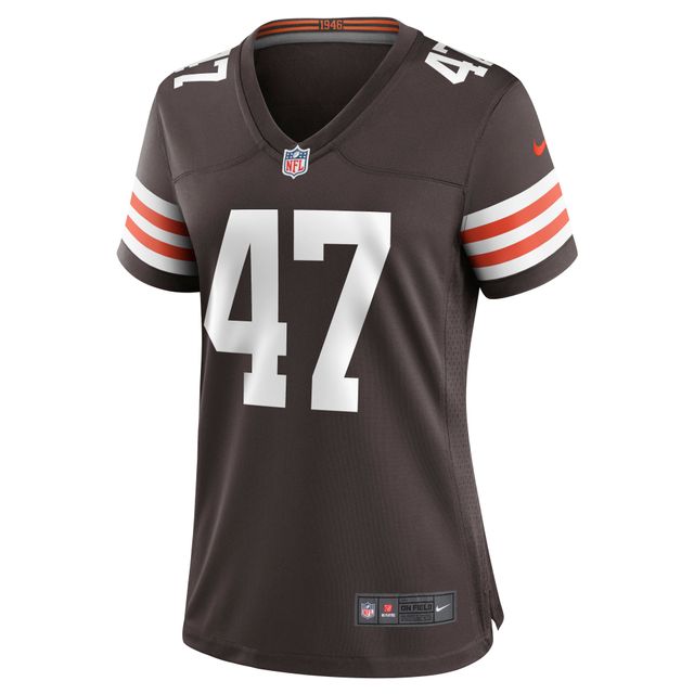 Maillot de match Nike Charley Hughlett marron des Cleveland Browns pour femme