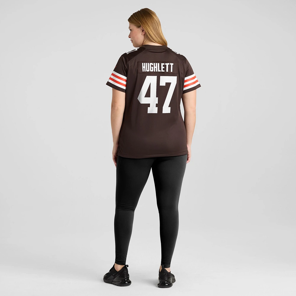 Maillot de match Nike Charley Hughlett marron des Cleveland Browns pour femme