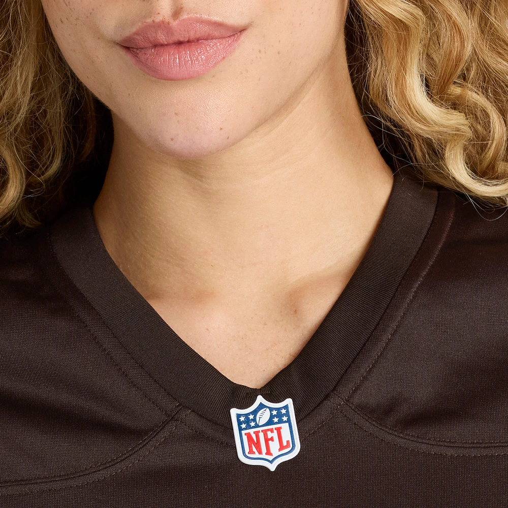 Maillot de match Nike Charley Hughlett marron des Cleveland Browns pour femme