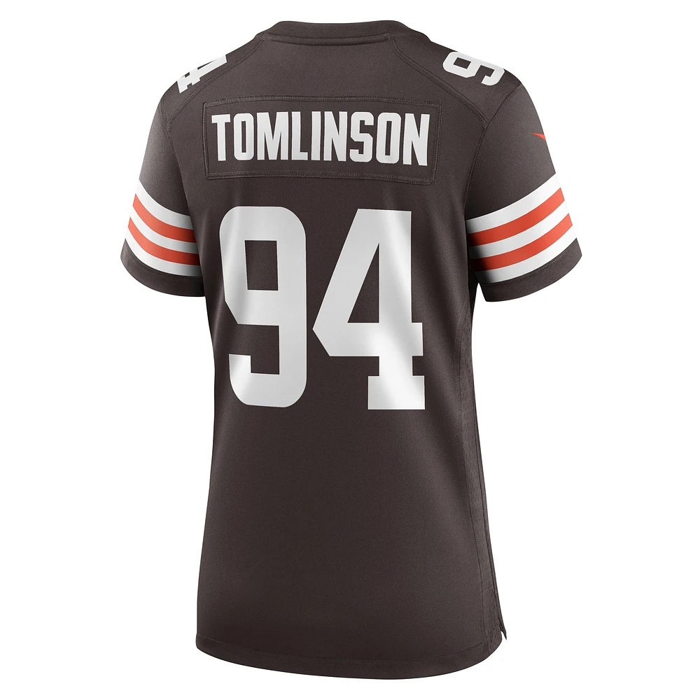 Maillot Nike Dalvin Tomlinson pour femme, joueur de match des Cleveland Browns, marron