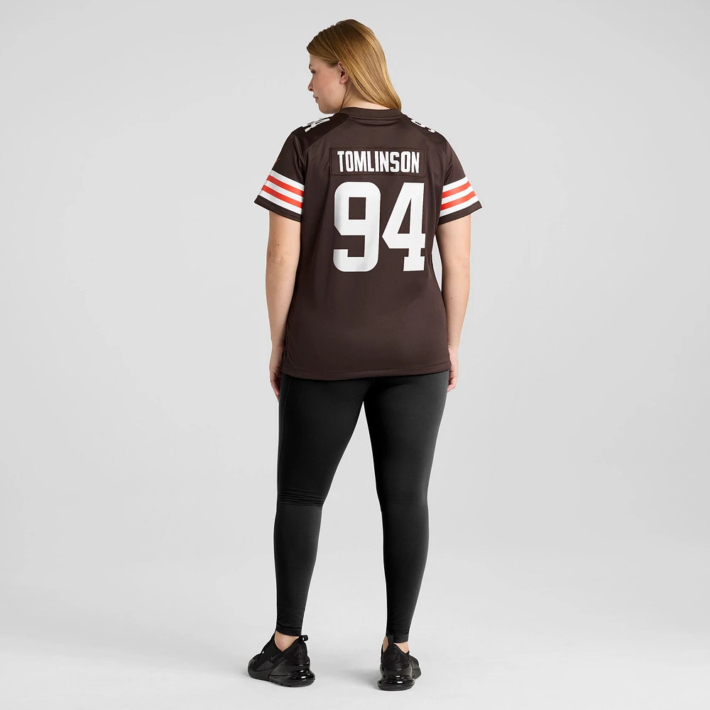 Maillot Nike Dalvin Tomlinson pour femme, joueur de match des Cleveland Browns, marron