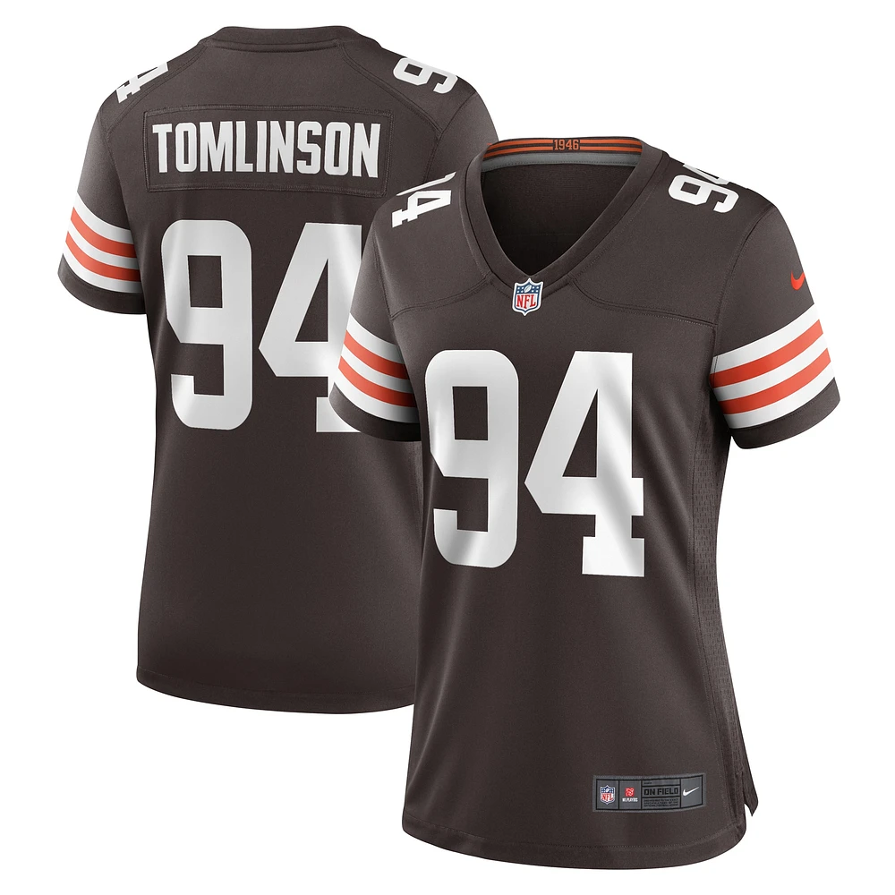 Maillot Nike Dalvin Tomlinson pour femme, joueur de match des Cleveland Browns, marron