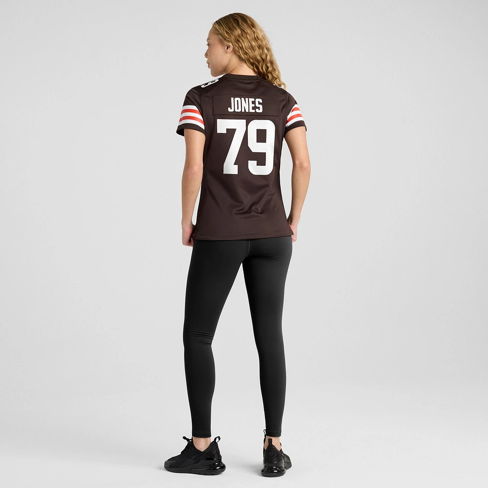 Maillot Nike Dawand Jones marron pour femme des Cleveland Browns Team Game