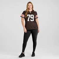 Maillot Nike Dawand Jones marron pour femme des Cleveland Browns Team Game