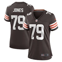 Maillot Nike Dawand Jones marron pour femme des Cleveland Browns Team Game