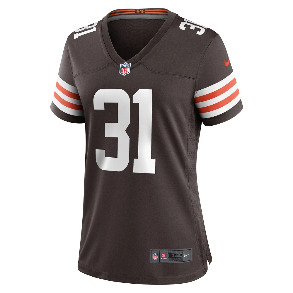 Maillot de match Nike Deon Jackson marron pour femme des Cleveland Browns