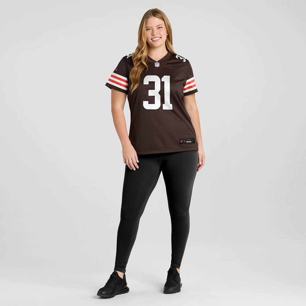 Maillot de match Nike Deon Jackson marron pour femme des Cleveland Browns