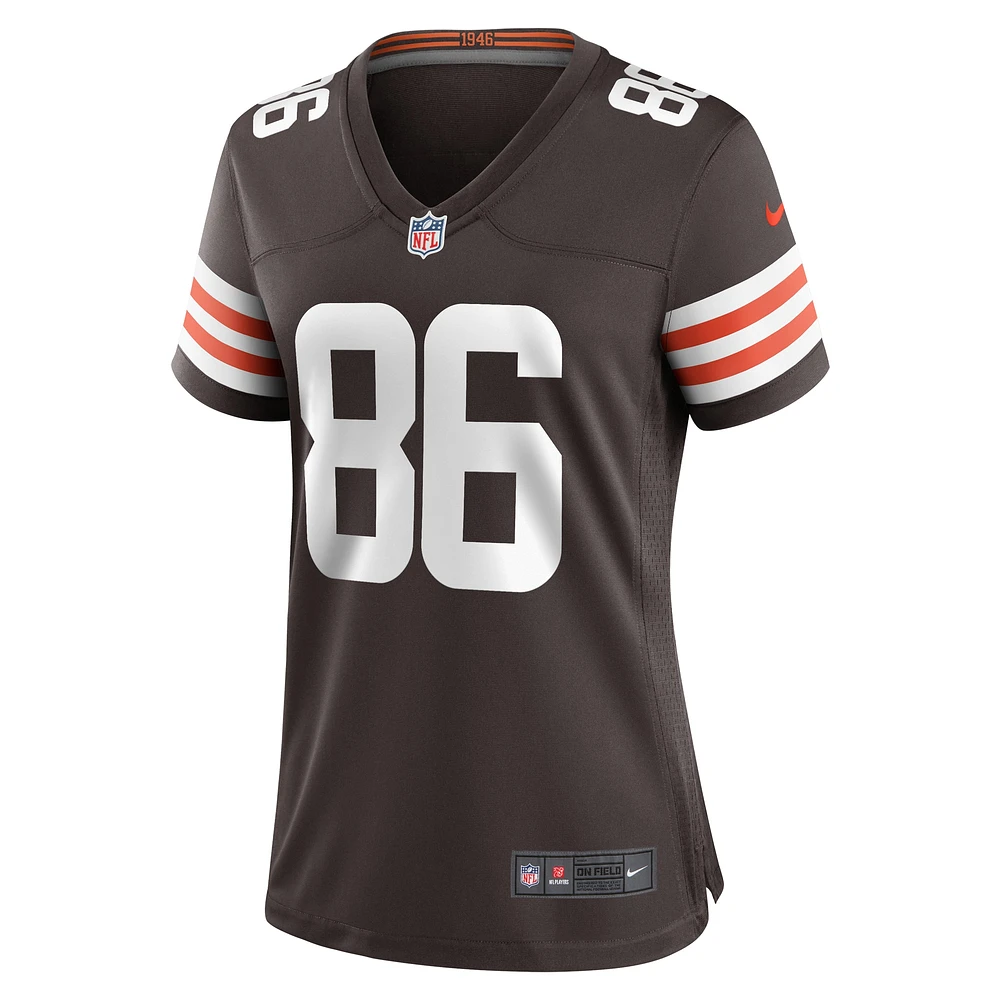 Maillot de match Nike Devin Asiasi pour femmes, marron, Cleveland Browns