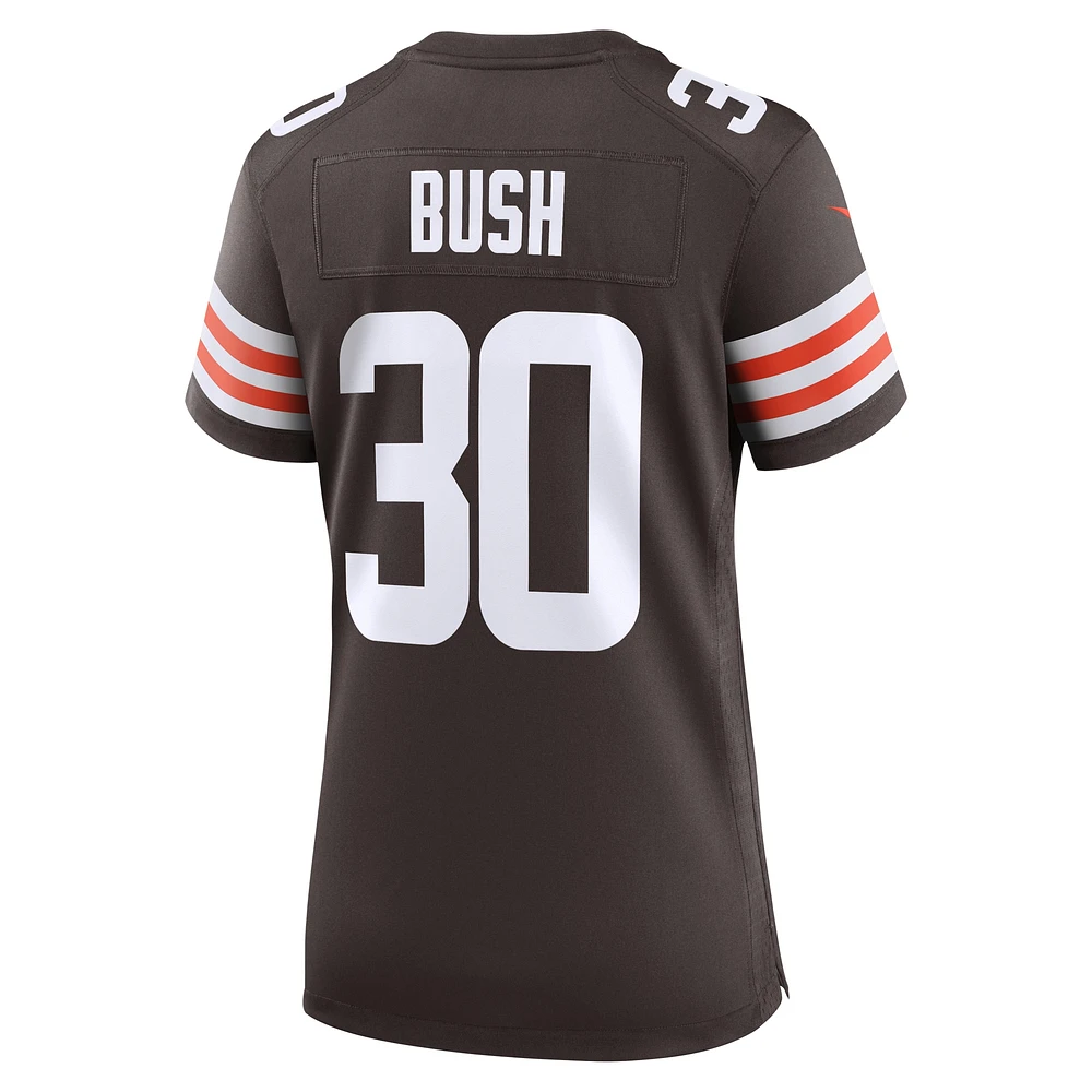 Maillot de match Nike Devin Bush marron Cleveland Browns pour femme