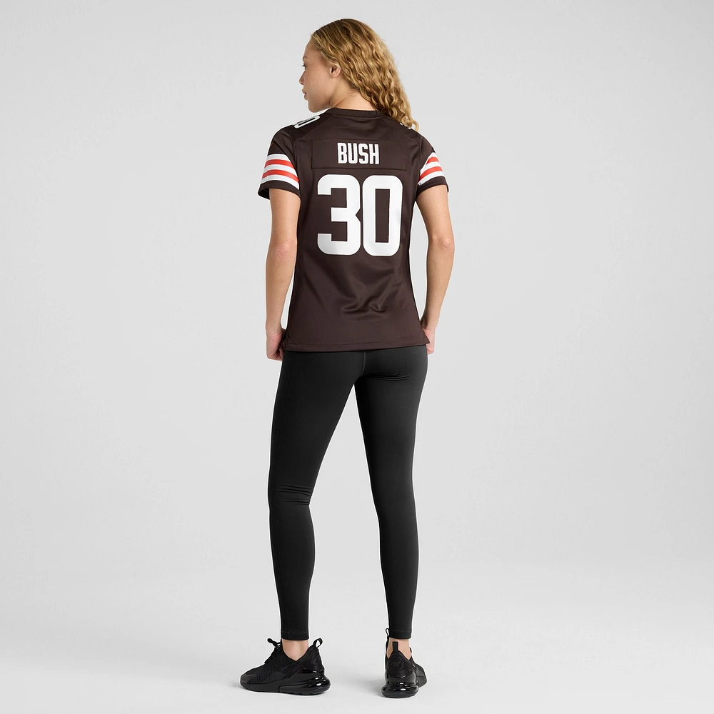 Maillot de match Nike Devin Bush marron Cleveland Browns pour femme