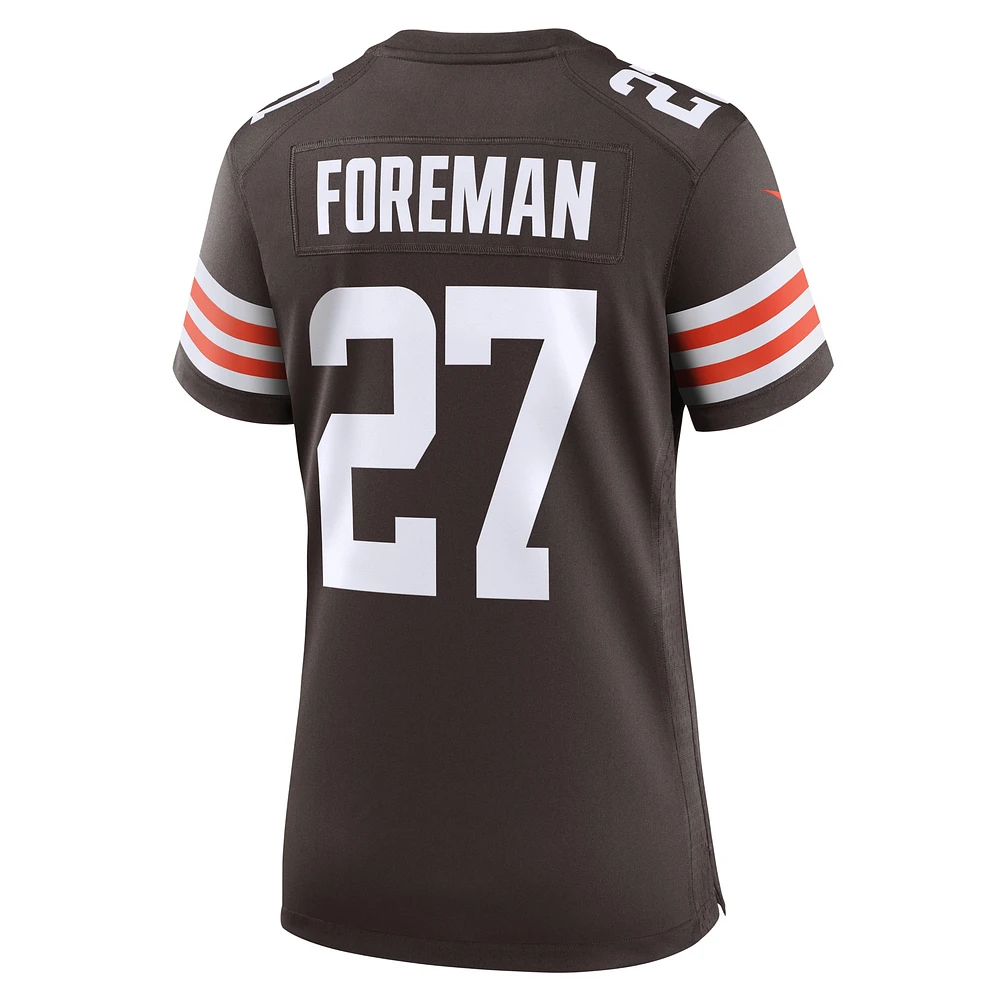 Maillot de match Nike D'Onta Foreman Brown des Cleveland Browns pour femme