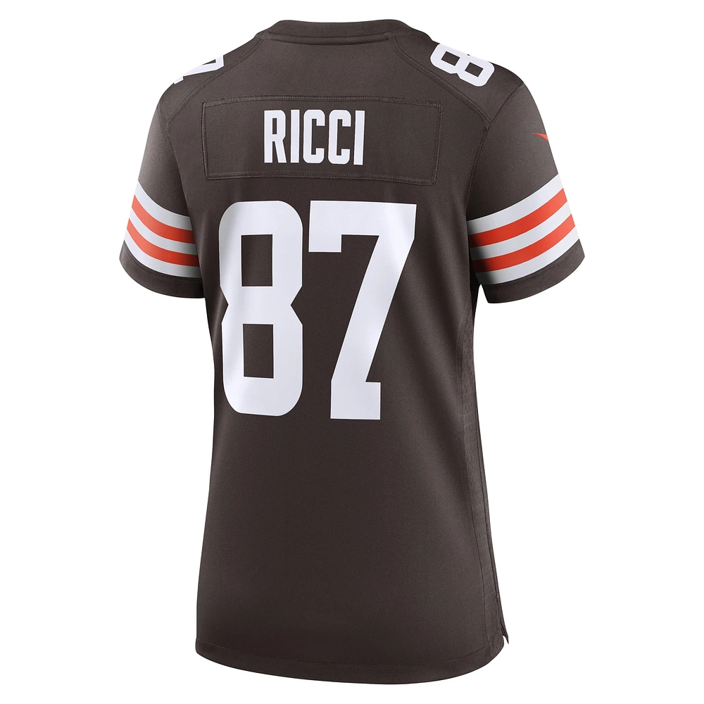 Maillot de match Nike Giovanni Ricci pour femmes, marron, Cleveland Browns