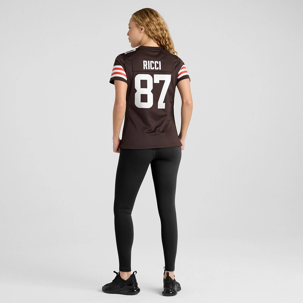 Maillot de match Nike Giovanni Ricci pour femmes, marron, Cleveland Browns