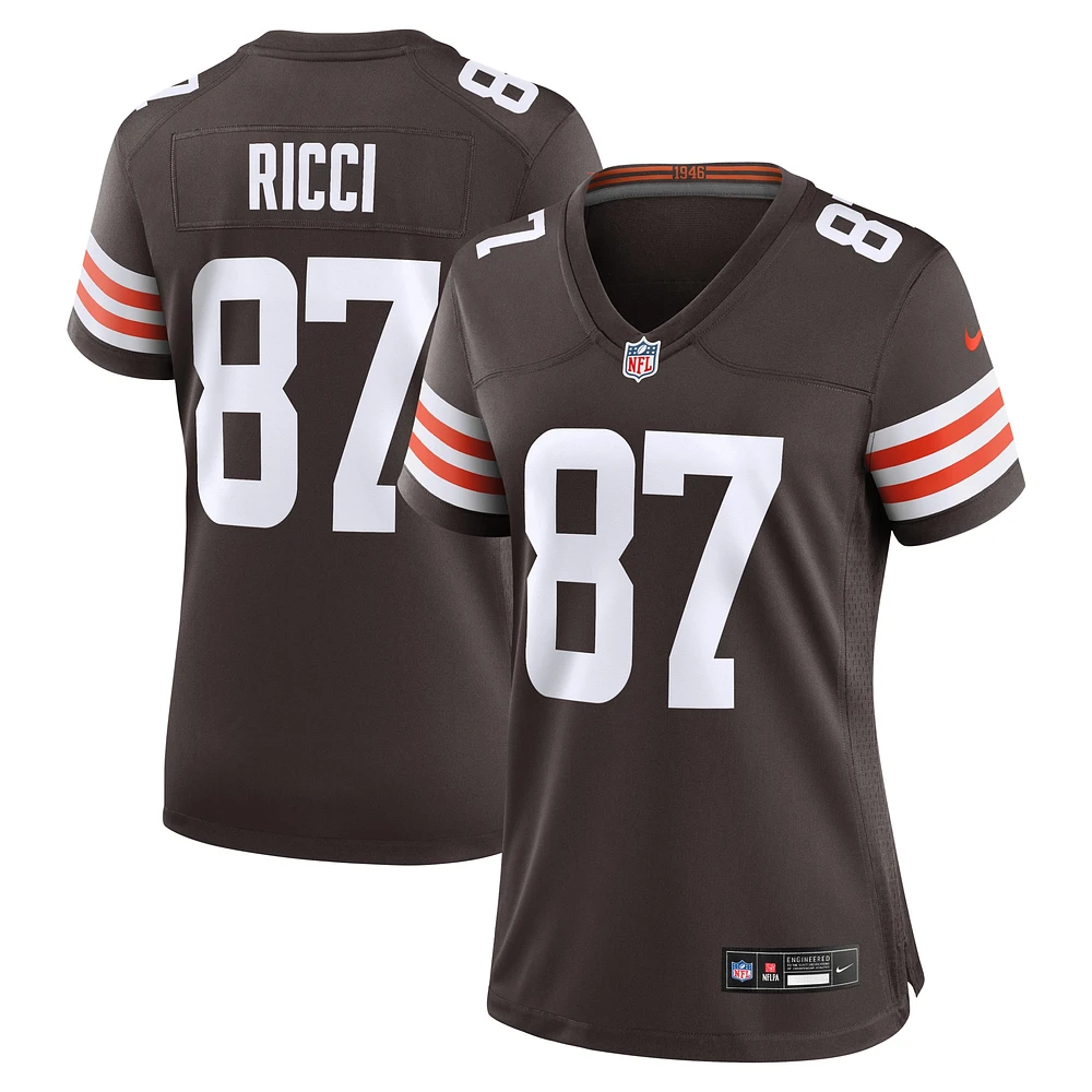 Maillot de match Nike Giovanni Ricci pour femmes, marron, Cleveland Browns