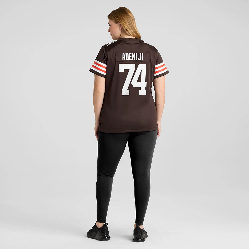 Maillot de match Nike Hakeem Adeniji pour femmes, marron, Cleveland Browns